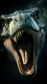 Jurassic thunder roars as a razor‑toothed titan lunges forward