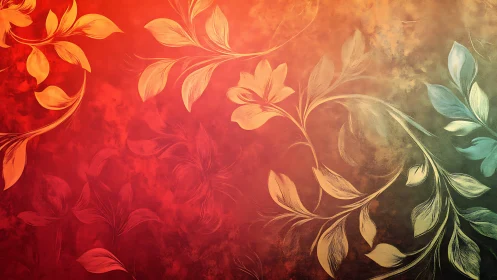 Glowing floral vines drifting across a sunlit color haze.