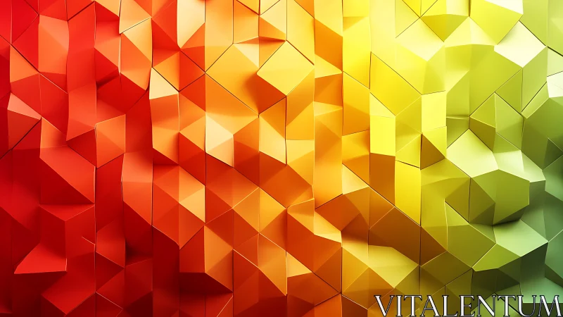 Polygonal gradient wall forms dynamic chromatic tessellation