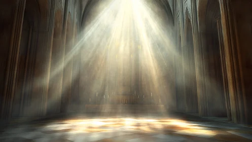Cathedral sunbeams spill like quiet music across stone.
