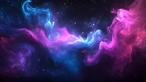 Digitally rendered nebula structure spans dark starfield