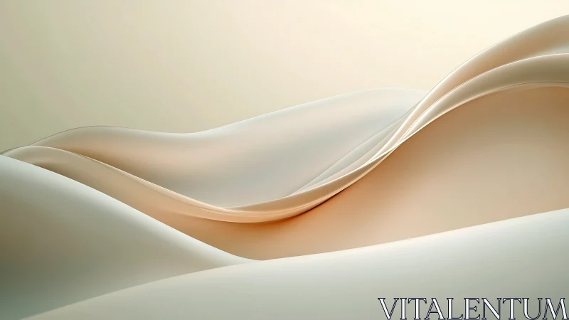 Minimalist cream waves forming soft abstract landscape.