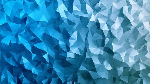 Shifting glacier of blue polygons in crystalline motion.