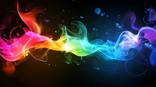 Spectral light ribbon forms dynamic smoke-like gradient wave