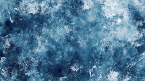 Cool blue textured backdrop invites a calm, frosted mood