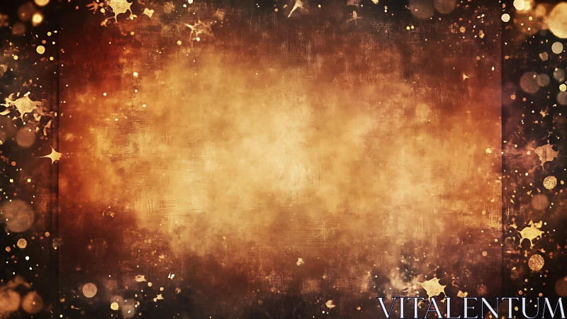 Golden grunge glow radiates across a textured abstract field