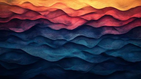 Layered abstract waves in warm to cool gradient colors.