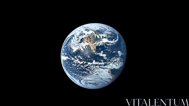 Photorealistic full-disk Earth portrait with minimal negative space.