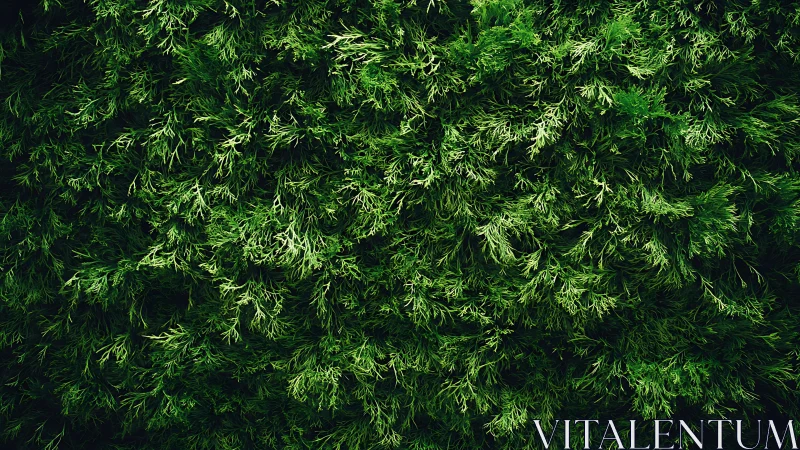 Lush green foliage wall bursting with calm natural texture.