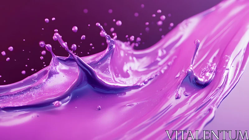Vivid Purple Paint Splash in Abstract Motion, Digital Art Style.