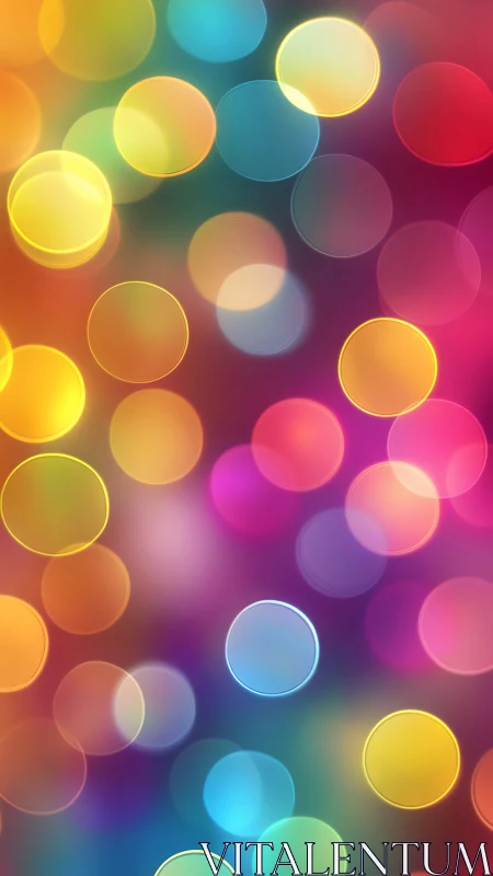 Chromatic bokeh field in layered circular abstraction study.