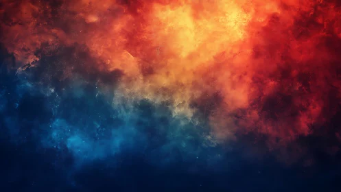 Vivid red and blue nebula style abstract color gradient.