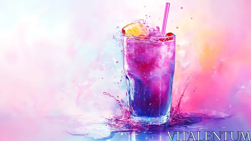 Vibrant Gradient Splash: A Colorful Beverage Celebrates the Joy of Refreshment