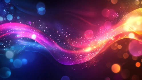 Neon river of stardust drifting through midnight gradients.