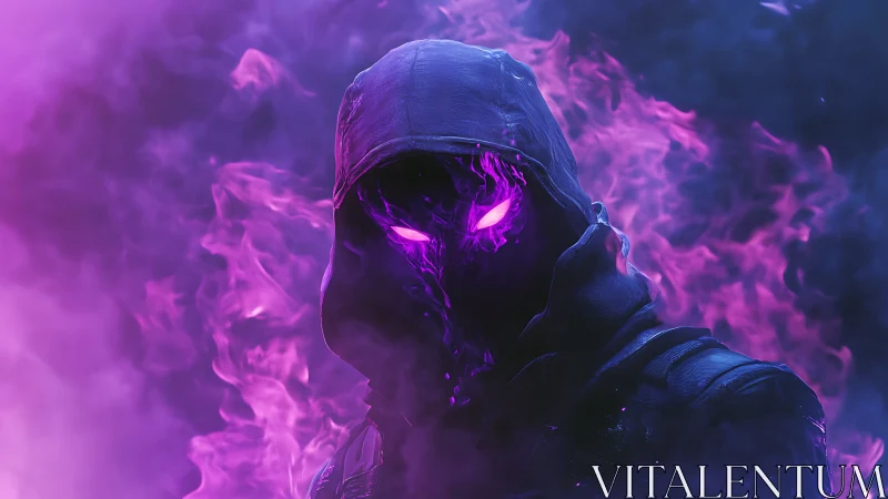 Hooded voidwalker grins through ultraviolet ghostfire haze