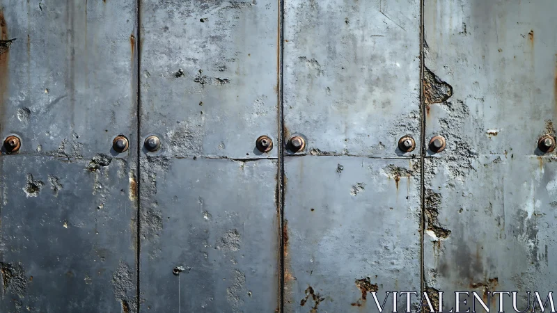 Rusted steel panels whispering stories of weathered time.