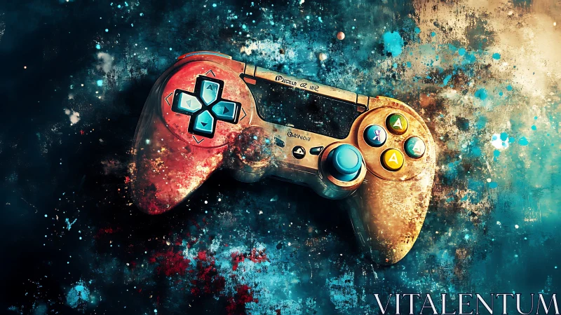 Galactic gamepad drifting through a nebula of pixel dreams.