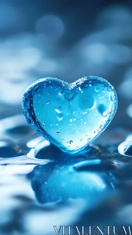 Crystalline Water Heart with Translucent Depth.