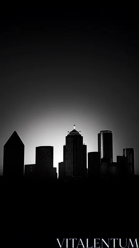 City spires carve a silver halo from the sleeping night sky