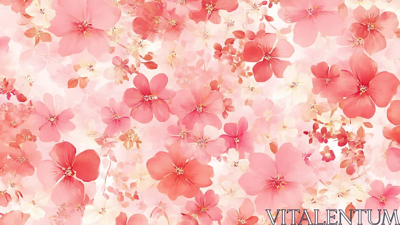 Soft Pink Blooms Creating Delicate Floral Garden Composition