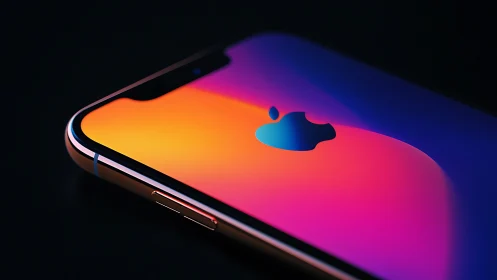 Apple iPhone with gradient display rendering.