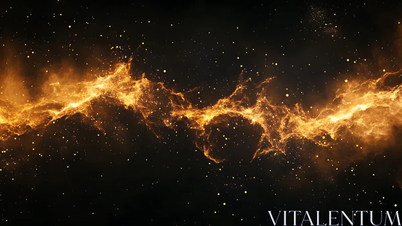 Celestial Wildfire: Cosmic Plasma Dance Across Darkness.