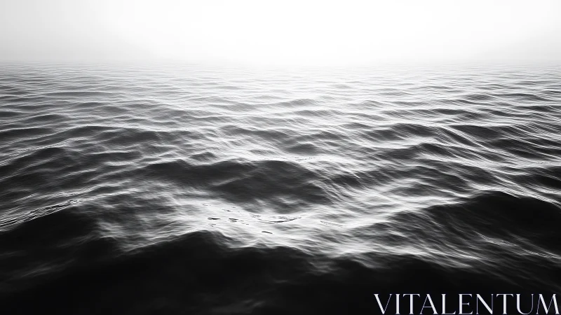 Monochrome ocean surface with high-key horizon field study.