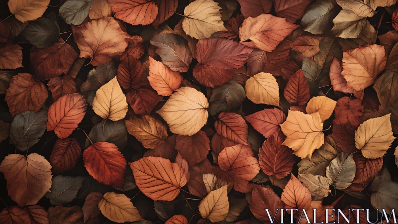 Autumn foliage study renders layered leaf textures in detail