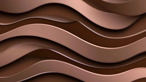 Layered brown wave panels forming abstract linear pattern.