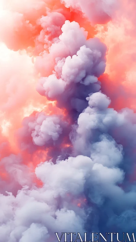 Dreamy pastel clouds drift upward in soft glowing light