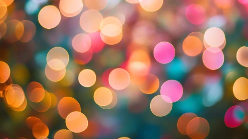 Optical bokeh field with multichromatic defocused light circles.