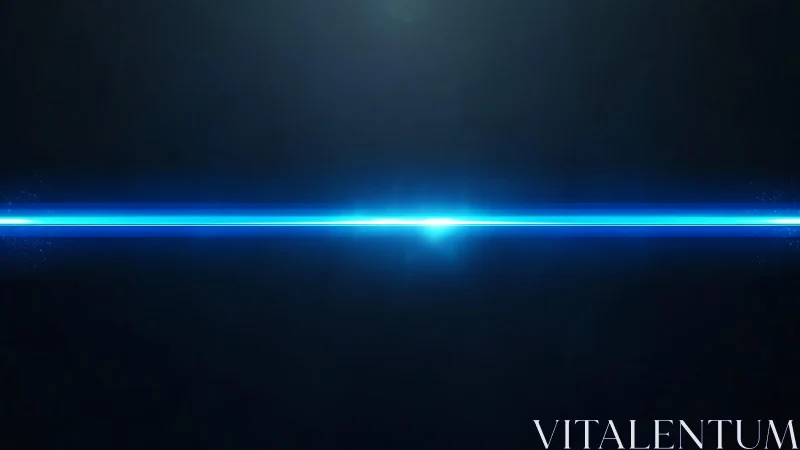 Bright Blue Laser Beam on Dark Background, Futuristic Style.