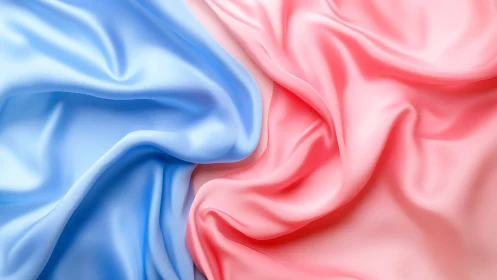 Soft blue and pink satin folds in dreamy gentle motion.