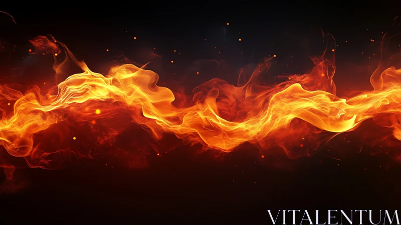Volumetric flame simulation with orange-yellow gradient combustion dynamics