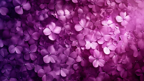 Purple Floral Cascade. Densely Clustered Blooms.