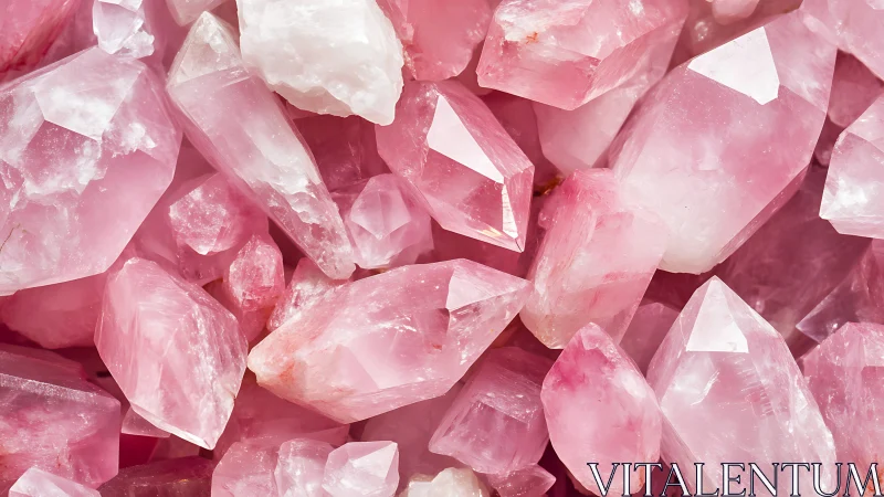 Polished rose quartz crystal cluster shows vivid pink facets
