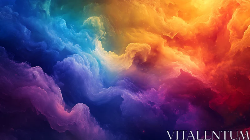 Vibrant nebula clouds swirl through deep multicolor cosmic space