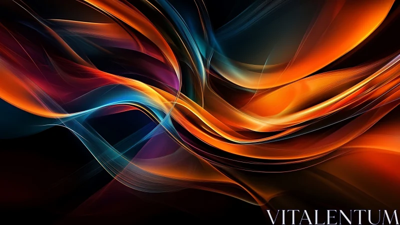 Curved translucent bands form overlapping abstract light trails