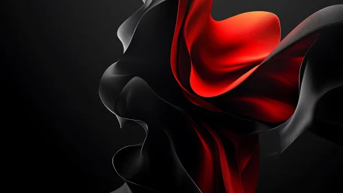 Parametric red-black ribbon vortices in high-contrast digital space.