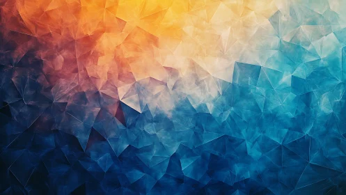 Polygonal gradient abstraction in warm to cool spectrum.