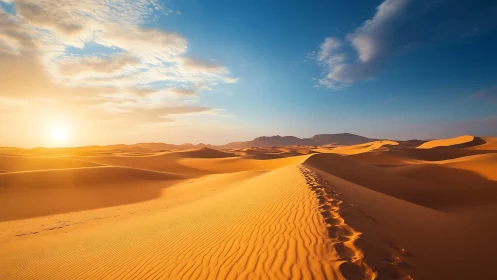 Solar-illuminated dune crest with directional sand stratigraphy.