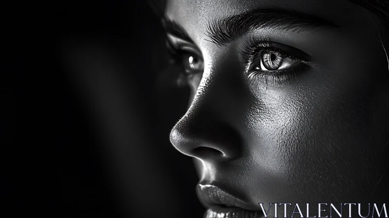 High-contrast monochrome micro-detail portrait surface study.