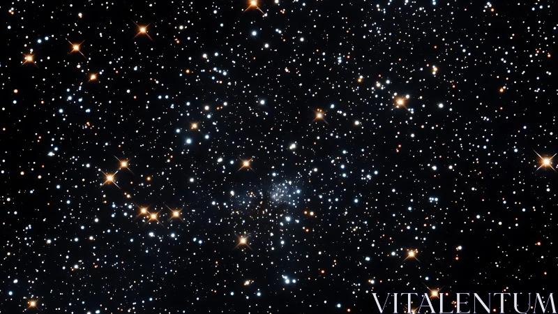 Dense stellar cluster framed by rich galactic starfield.