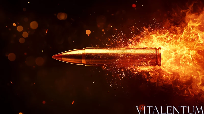 Explosive Power: A Bullet Igniting with Fiery Energy.