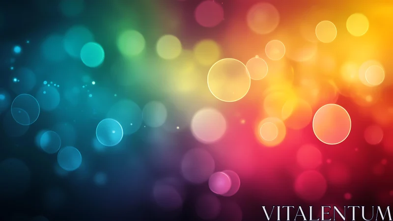 Vibrant multicolor bokeh abstract background with glowing circles.