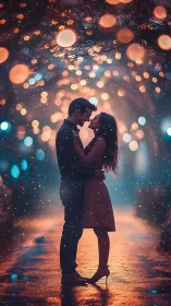 Silhouettes in Golden Light: A Romantic Dance of Dreams.