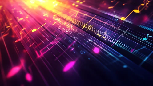 Spectral music vectors traversing luminous digital soundspace.