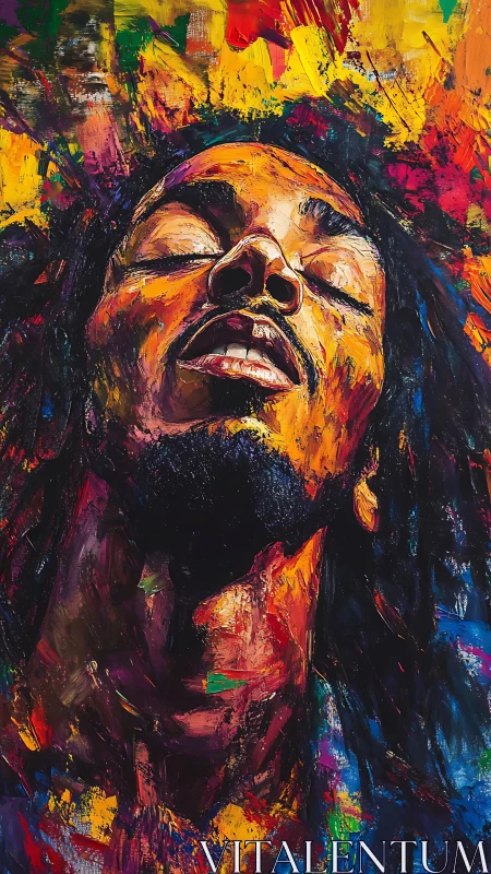 Portrait in radiant colors captures ecstatic musical peace