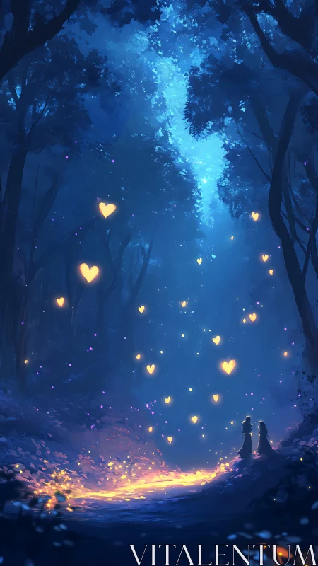 Where Moonlight Hearts Float Through Enchanted Forest Pathways
