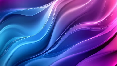 Iridescent waveforms in cyan magenta gradient digital stream.